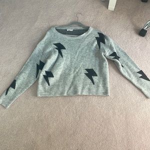 Crew neck lightning bolt sweater